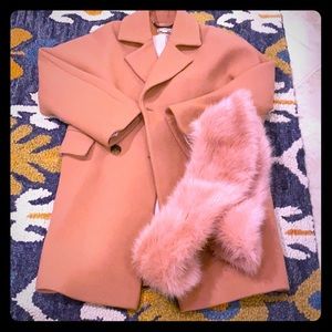 Whistles Blush Pink Coat + Club Monaco scarf XS